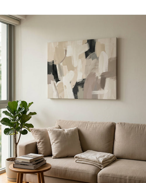 Thwkm Abstract Wall Art Canvas Neutral 18 x 24 in