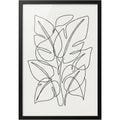 Thwkm Line Art Wall Print Black White 12 x 18 in