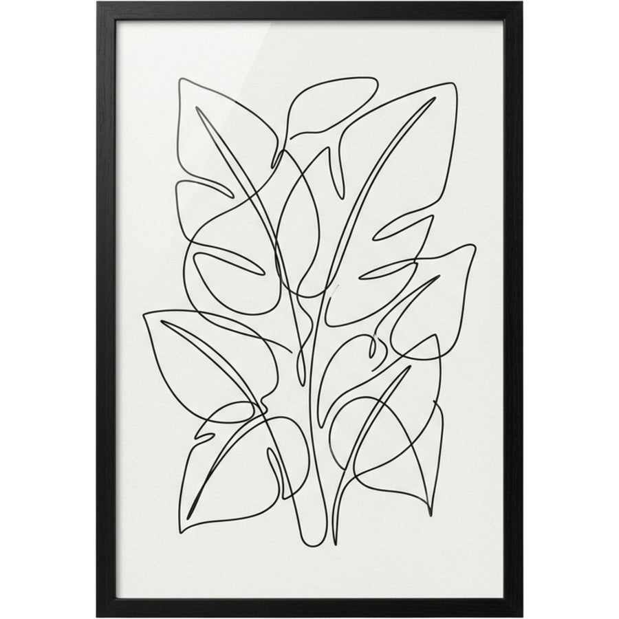 Thwkm Line Art Wall Print Black White 12 x 18 in