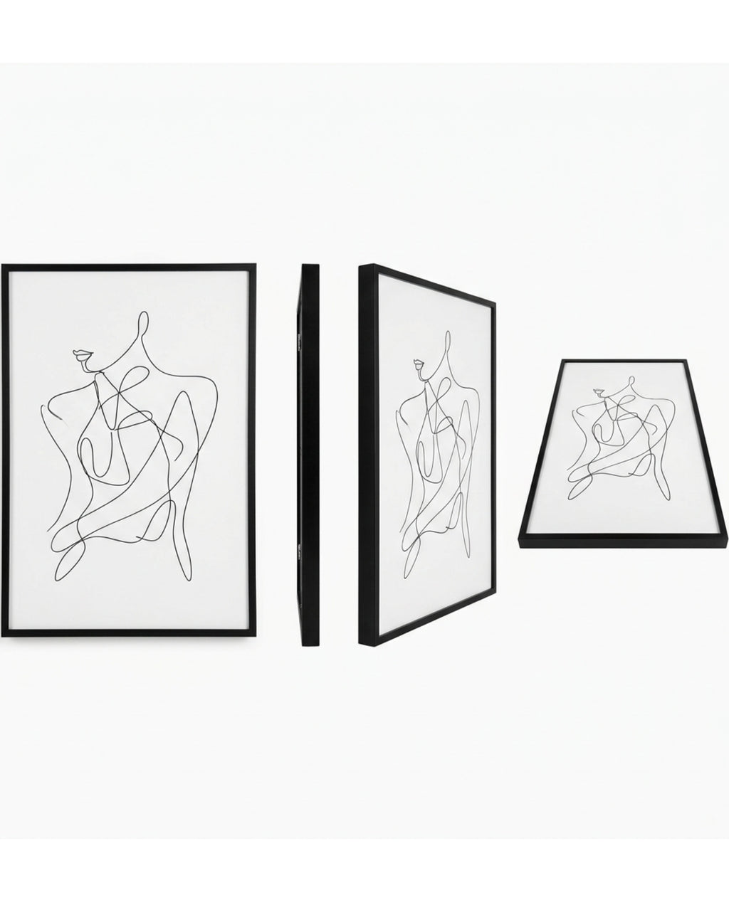 Thwkm Line Art Wall Print Black White 12 x 18 in